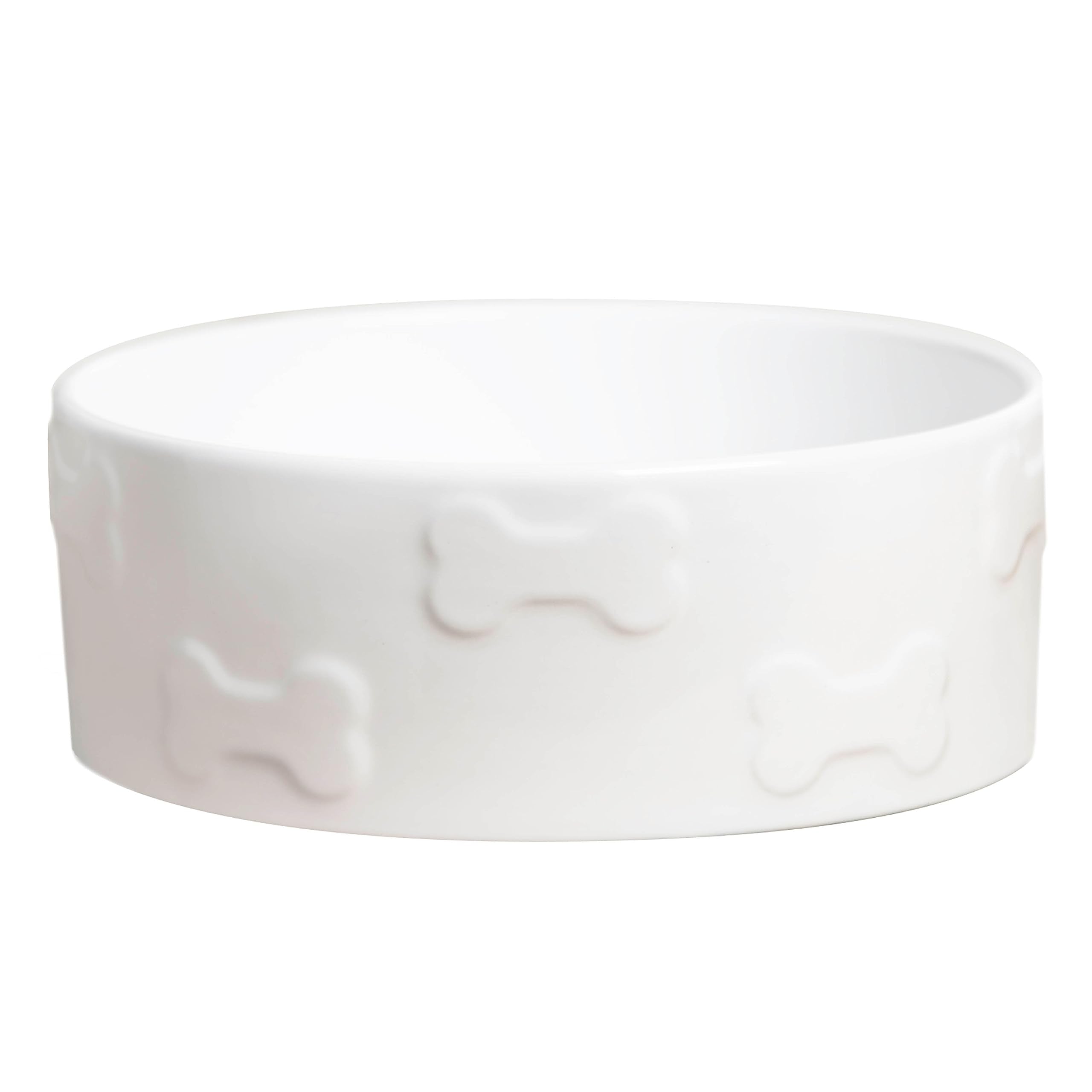 Park Life Designs Set Of Two Manor Pet Bowls, White (Small, White)