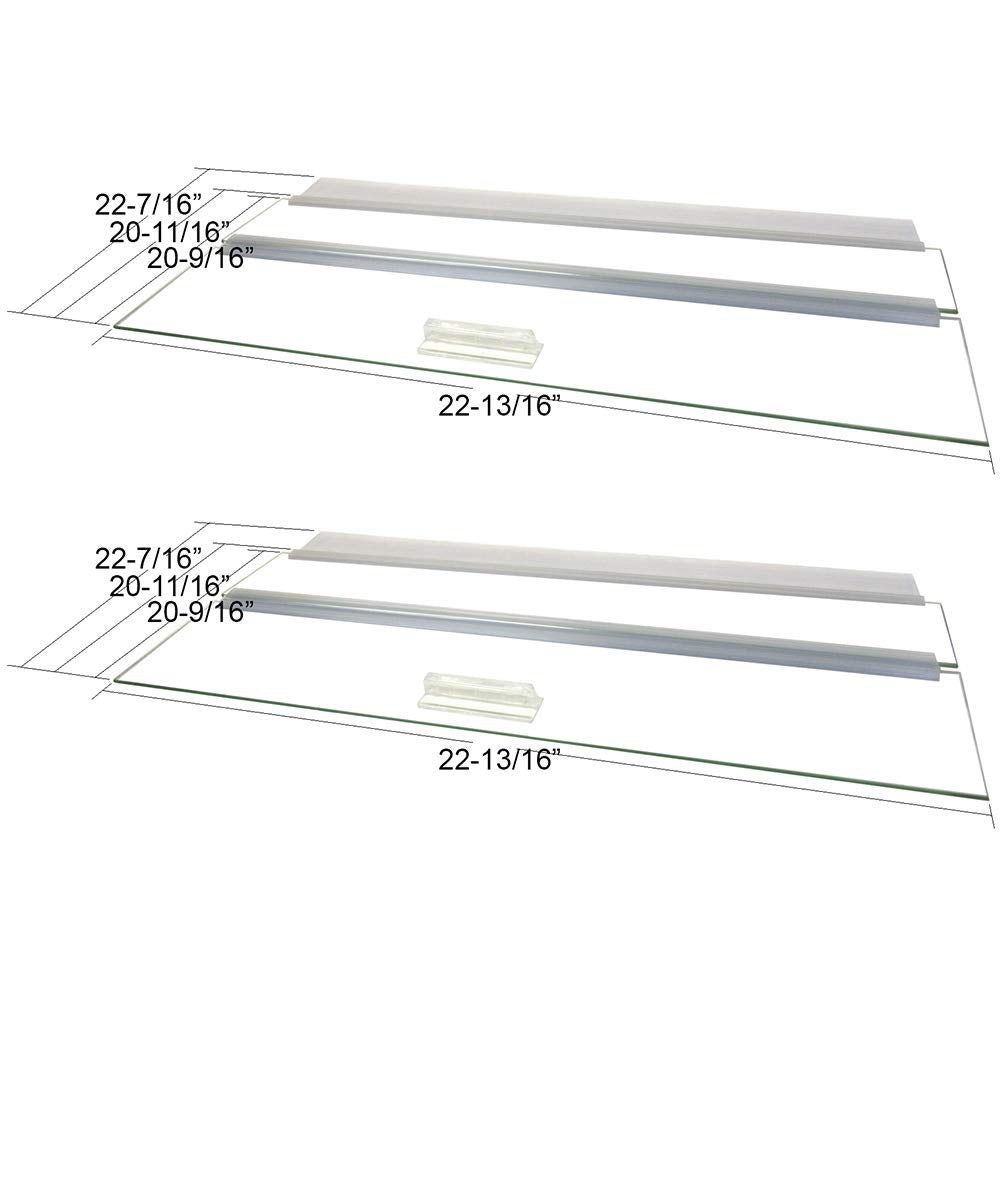Glass Canopy for Aquariums with Center Braces, (Tank with Center Brace, 48 L x 24 W)