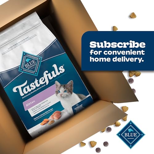 Blue Buffalo Tastefuls Kitten Food With DHA Dry Cat Food Made in the USA with Natural Ingredients, Chicken Recipe, 7-lb. Bag