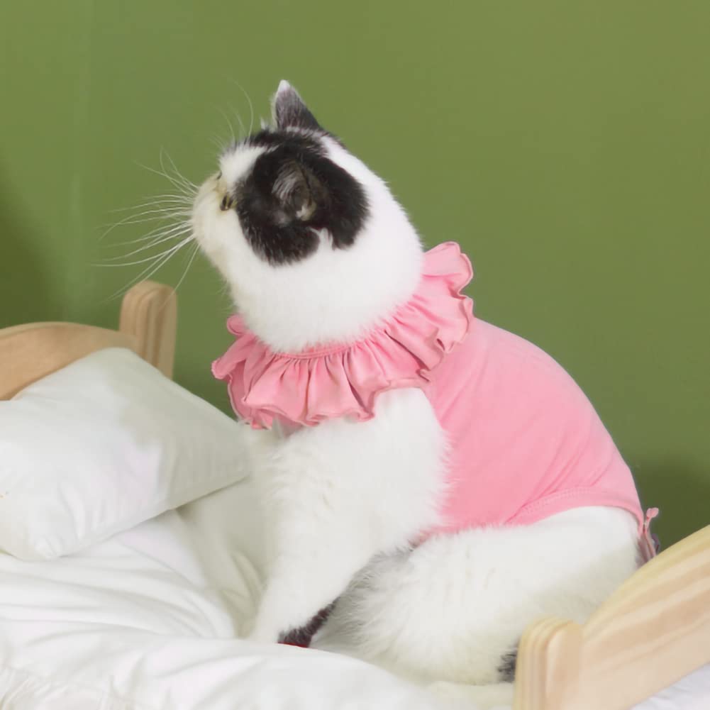 Cat Recovery Suit For Abdominal Wounds And Skin Diseases, Breathable Surgical Recovery Shirt After Surgery Wear Anti Licking Wounds,E-Collar Alternative For Cats Pet Kitten(Rsc01-Pink-M)
