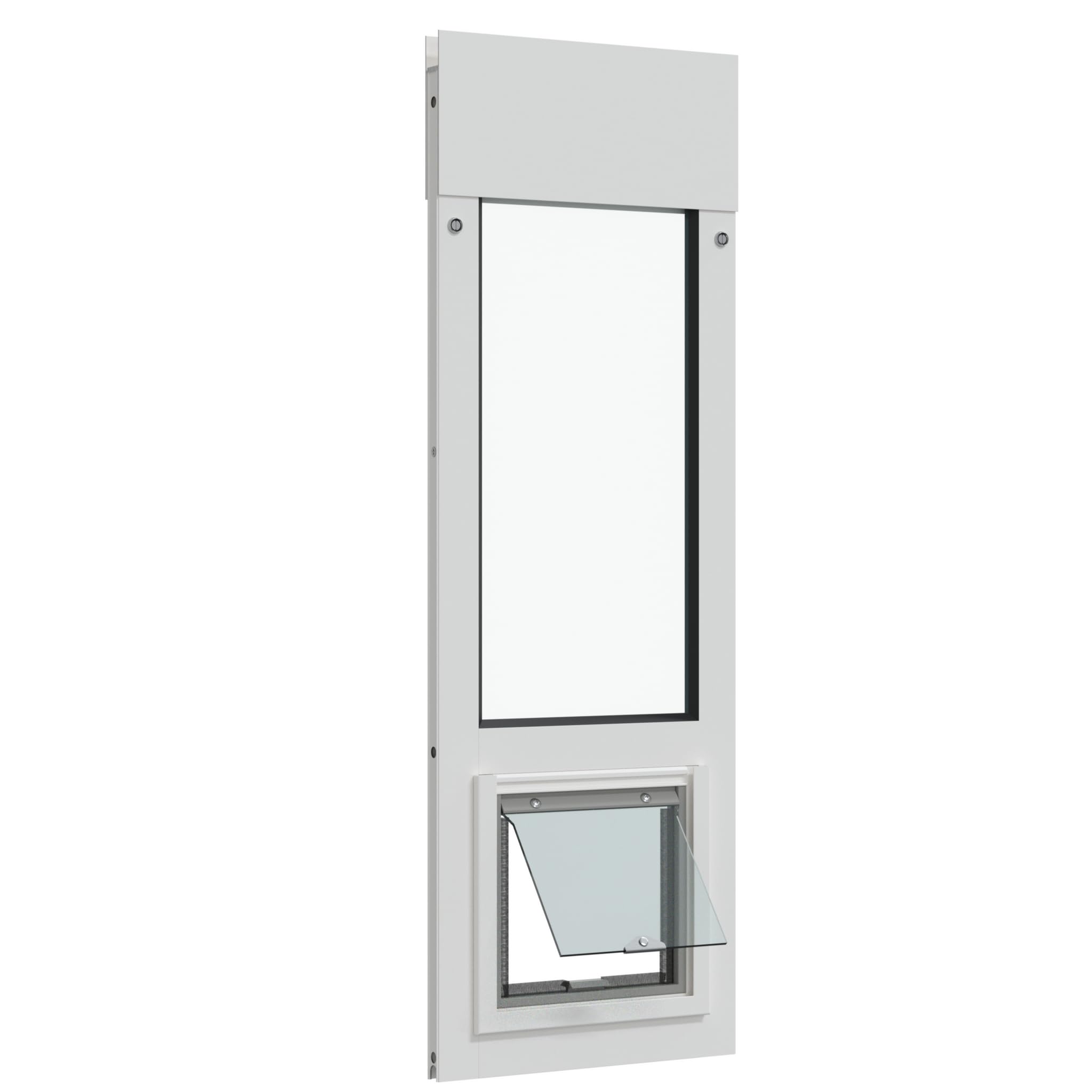 Liberty Cat Door for Horizontal Windows| Cat Door for Aluminum Windows | Sturdy Design for Window Insert | White Frame | 47 - 48
