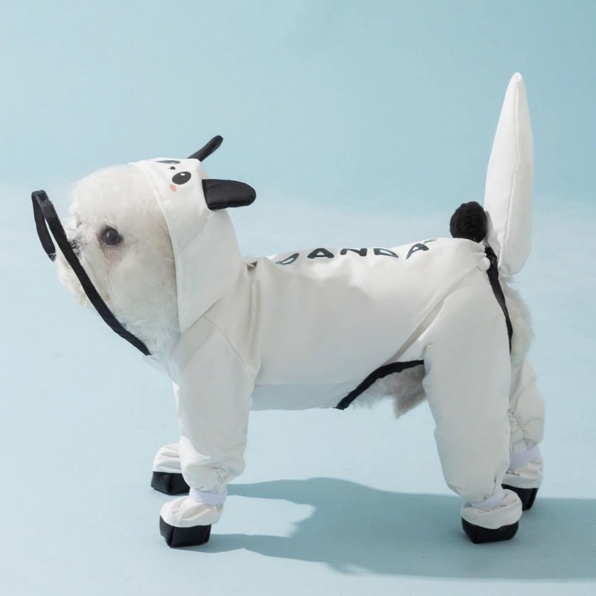 Harikaji Small Dog Raincoat, Tail Protect Feet Cover Waterproof Dog Rain Jacket For Puppy Small Dogs (Panda, Xs)