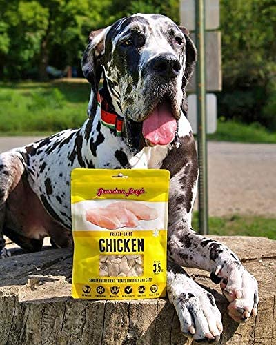 Grandma Lucys 3 Pack of Freeze-Dried Chicken Single-Ingredient Treats for Dogs and Cats, 4 Ounces Each, Made in The USA