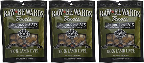 (3 Pack) Northwest Naturals Raw Rewards Freeze Dried Liver Treats, Lamb, 3 Ounces Each