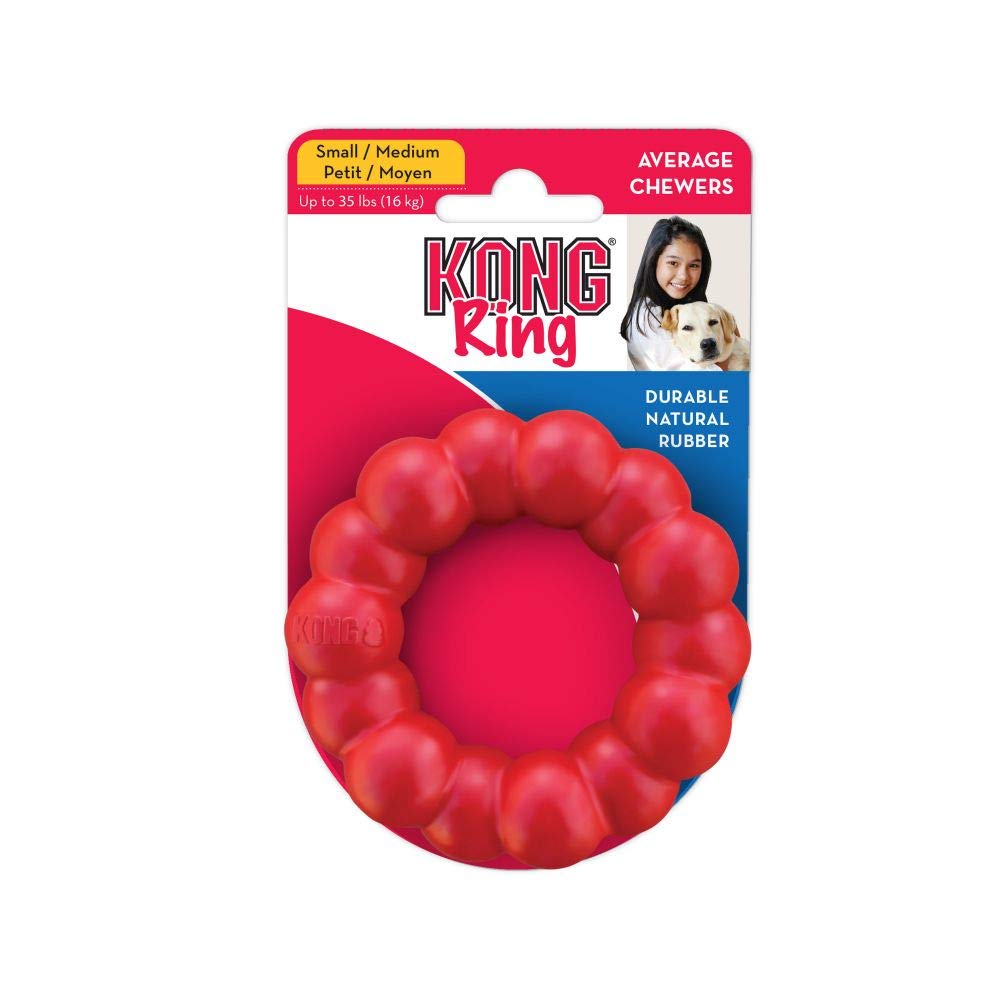 Kong Ring & Goodie Ribbon - Durable Rubber Dog Toys - Ring Chew Toy For Dog Dental Health - Treat Dispensing Rubber Bone Toy - Engaging Kong Rubber Dog Toys For Playtime - For Small Dogs