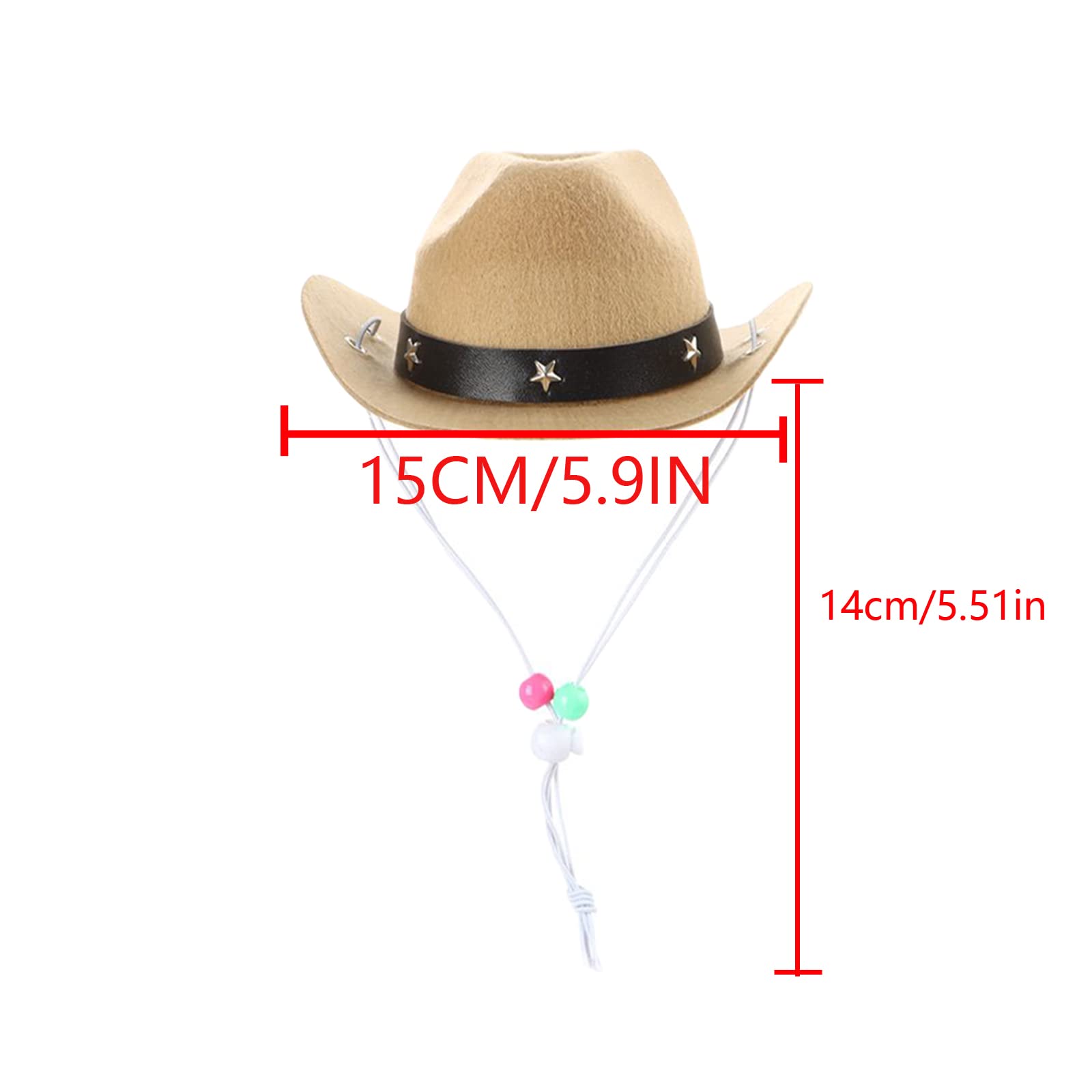 Awocan Pet Dog Costume Cowboy Hat Cosplay Cap Puppy Pet Dog Cat Holiday Pet Party Decoration (Khaki)