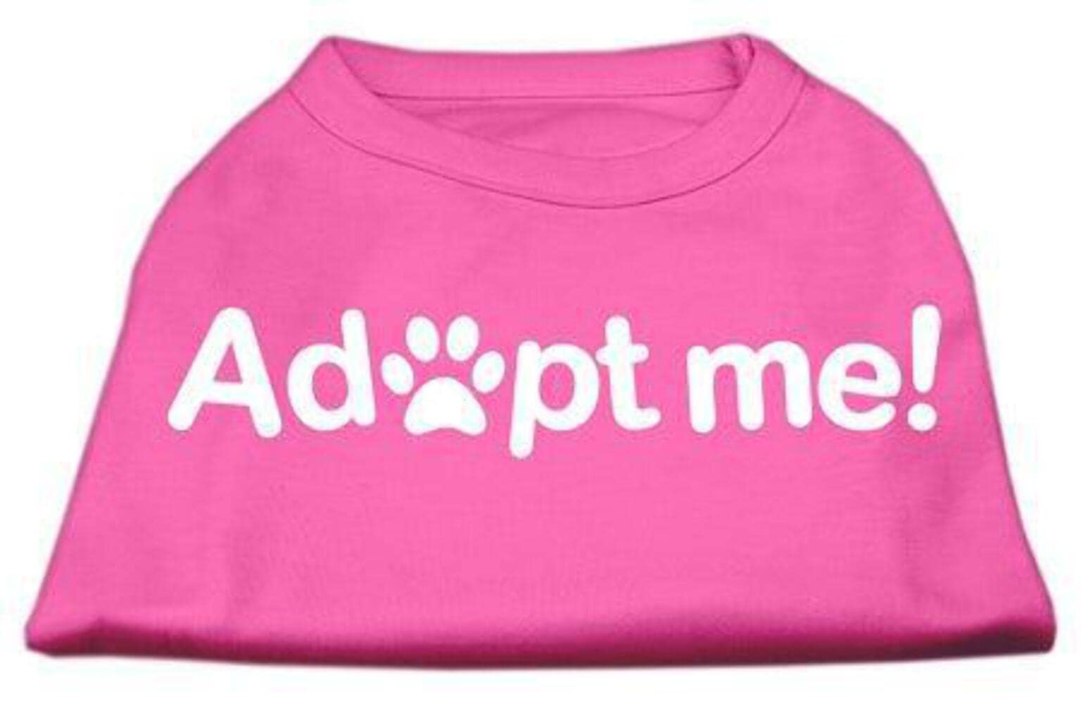 Pet Dog & Cat Shirt Screen Printed, "Adopt Me" Bright Pink XS (0-3 lbs.)