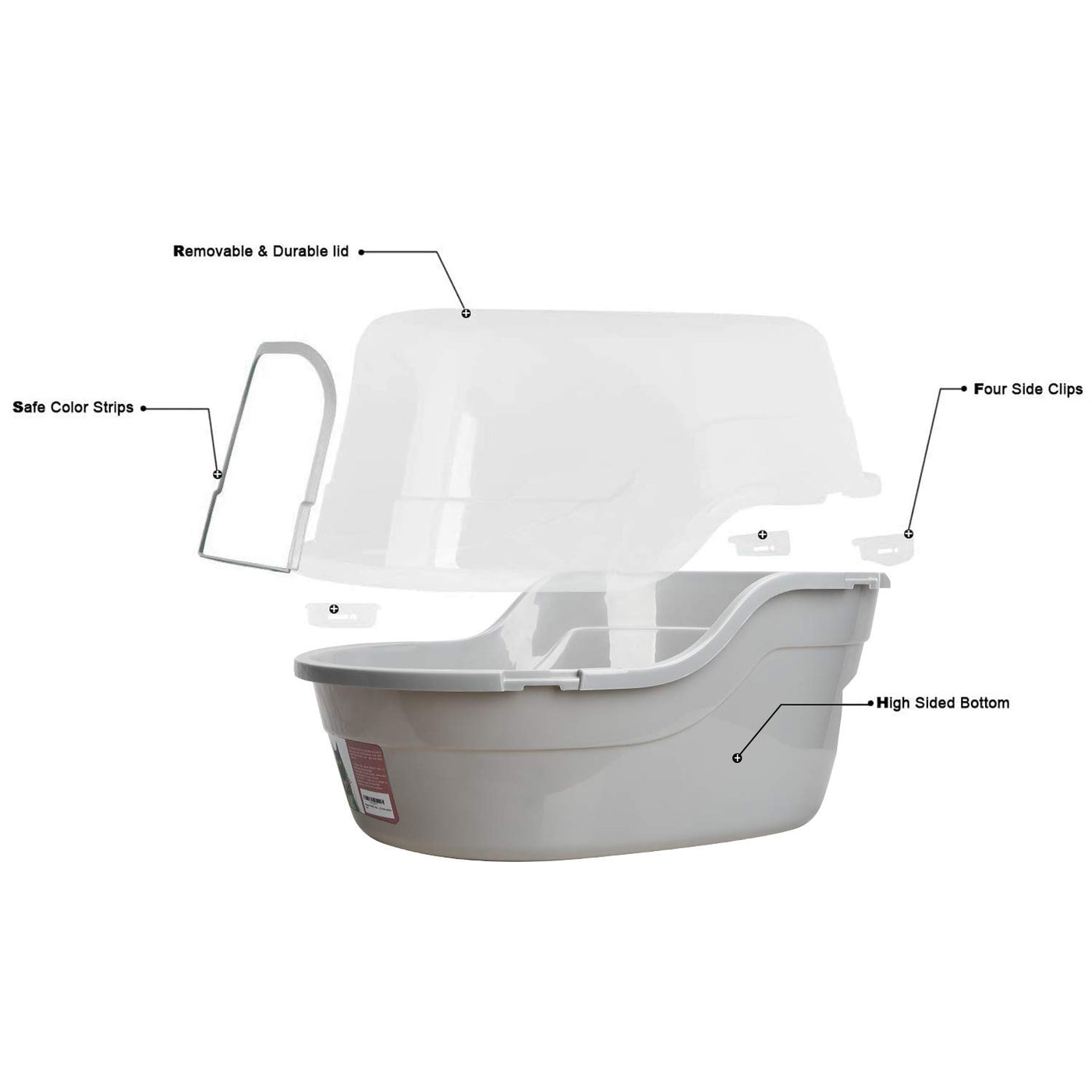Petphabet Jumbo Hooded Cat Litter Box, Extra Large Gray – Petocart