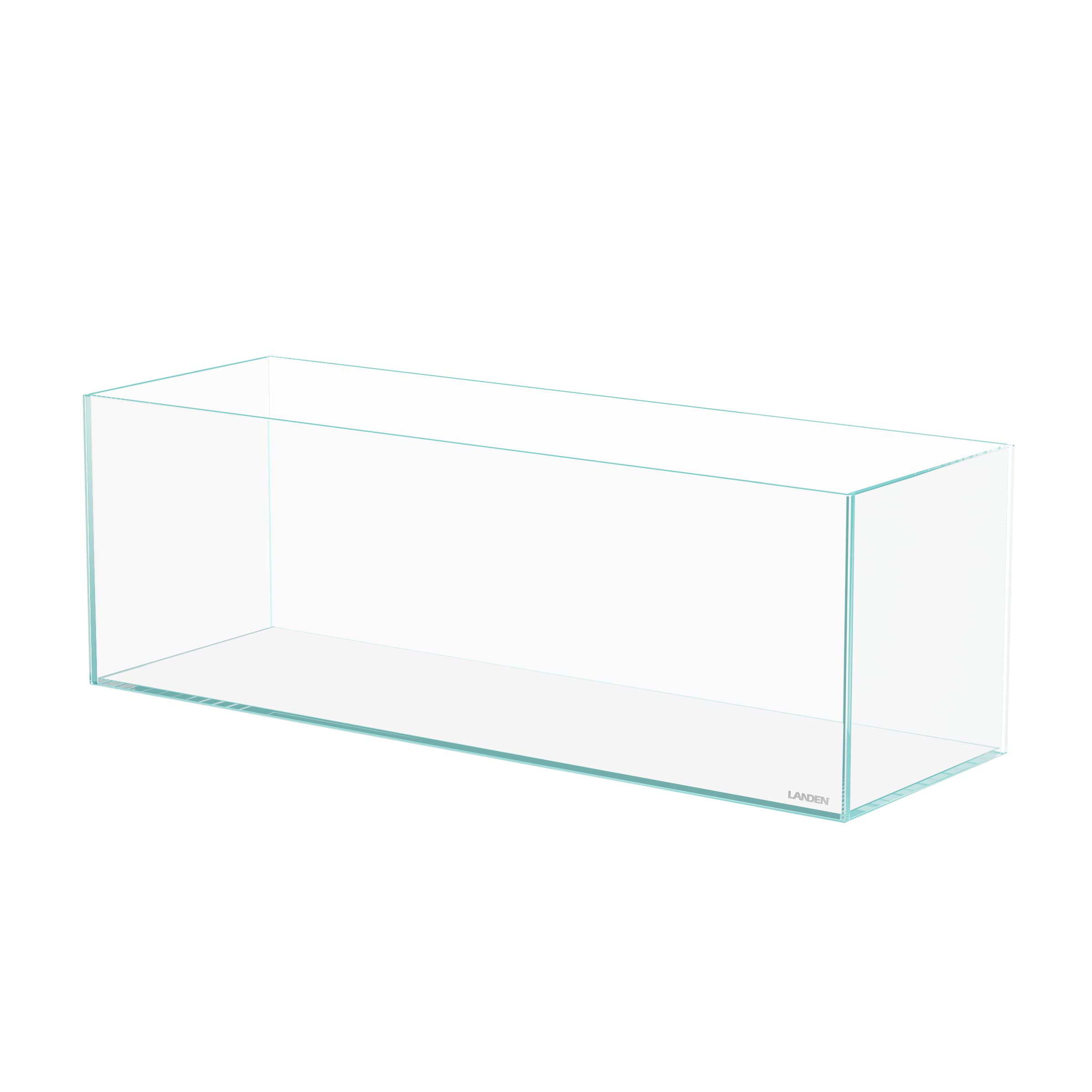 LANDEN 60L 5.8 Gal Rimless Low Iron Aquarium Long Fish Tank,Bookshelf Aquarium,W23.6  D7.87  H7.87 in(60x20x20cm) 5mm Thickness