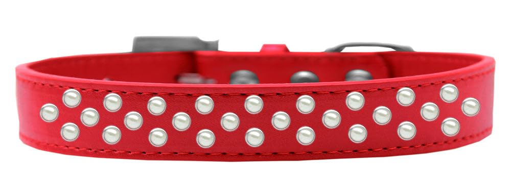 Dog, Puppy & Pet Fashion Collar, Pearl Rimsets Sprinkles Red 18