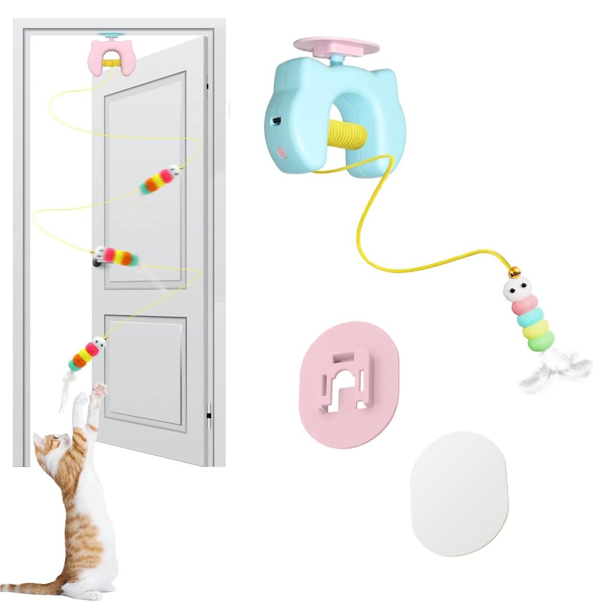 Satyam Enterprise Automatic Hanging Cat Toy For Indoor Cats  Moving Caterpillar Teaser With Rechargeable Smart Play For Active 