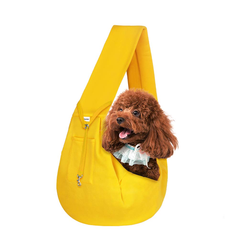 FDJASGY Small Pet Sling Carrier-Hands Free Reversible Pet Papoose Bag Tote Bag with a Pocket Safety Belt Dog Cat for Outdoor Tra
