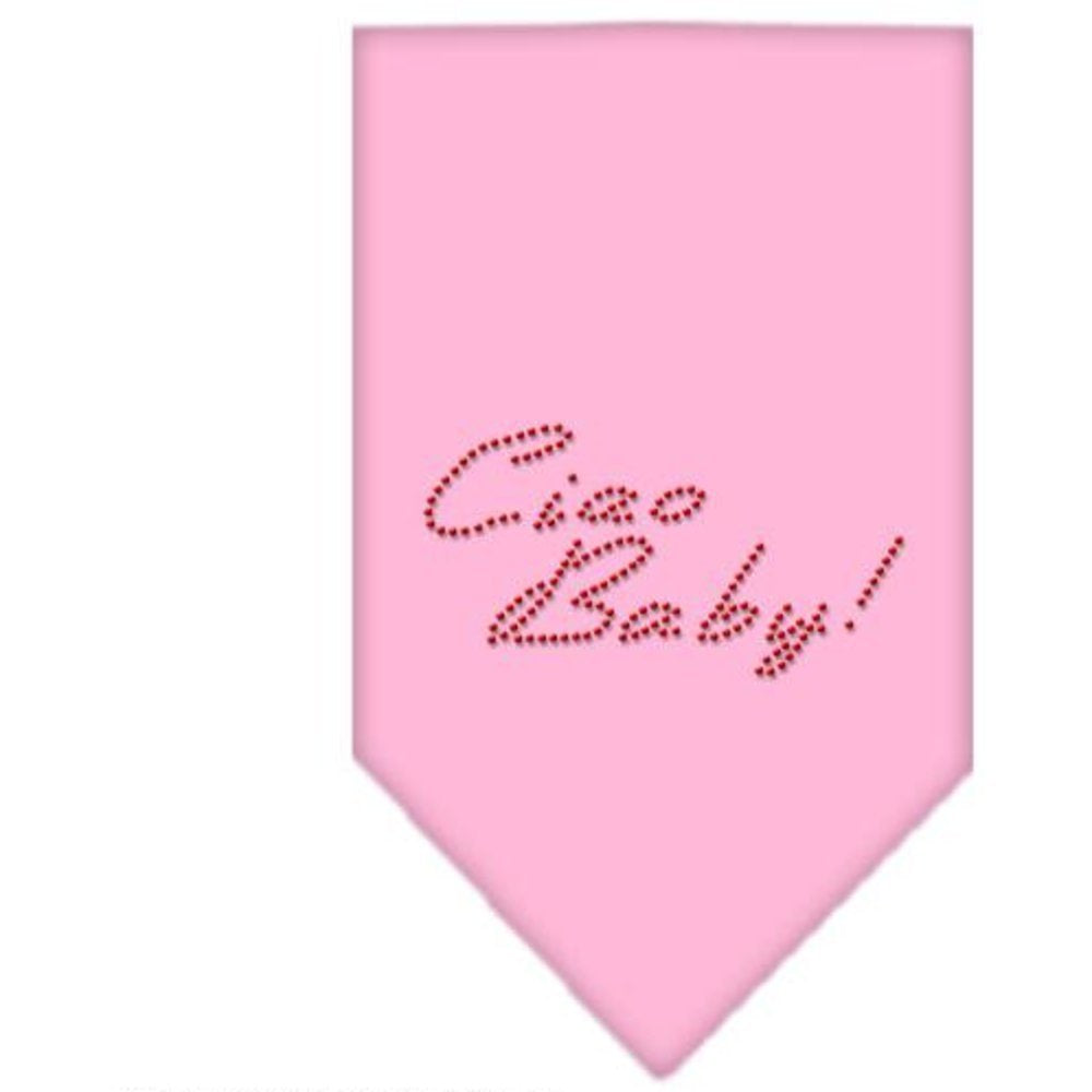 Mirage Pet Products Ciao Baby Rhinestone Bandana, Large, Light Pink