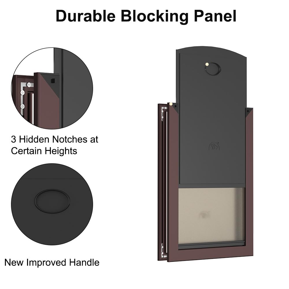 Aluminum Large Dog Door For Door, Doggy Door With Two Magnetic Flaps, Pet Door For Medium Dogs With Two Sliding Lock Panels