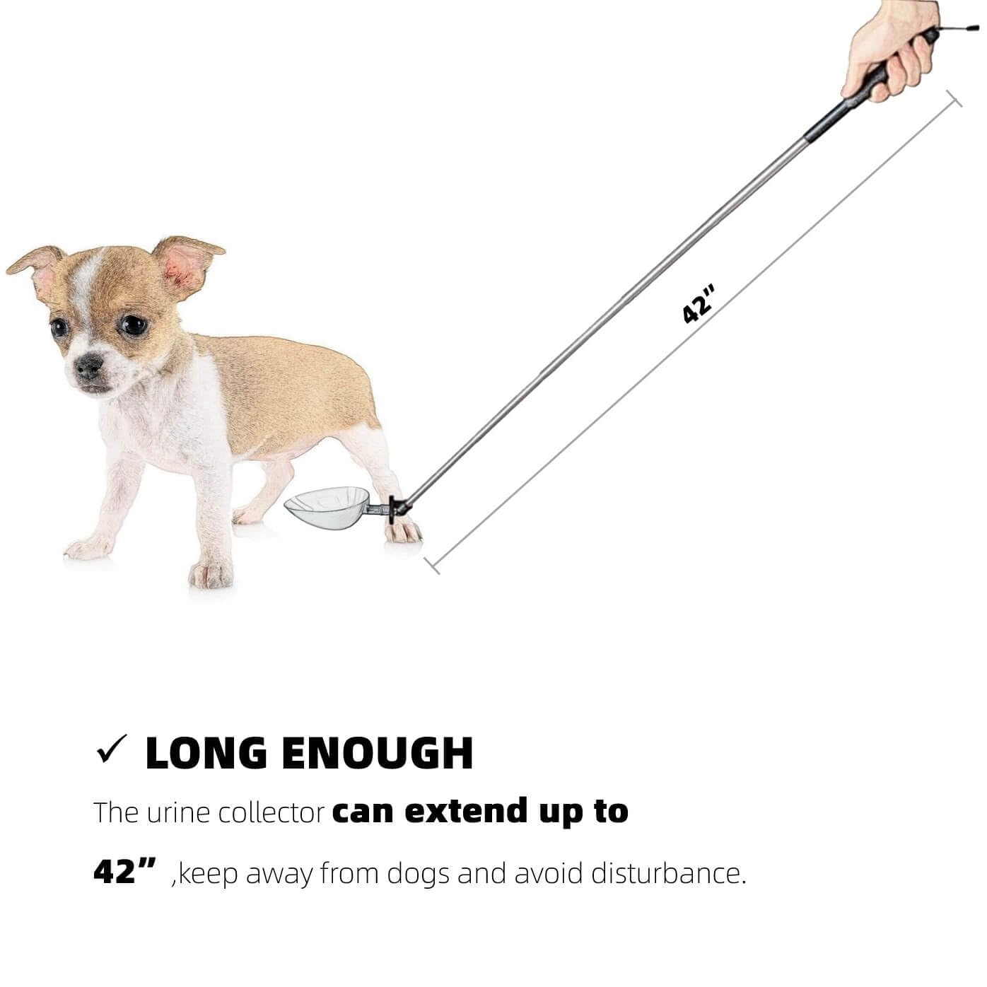 Inenya Dog Cat Urine Collector- Telescopic Handled Dog Pee Sample Catcher For Veterinary Supplies, Urine Stick For Small Large F