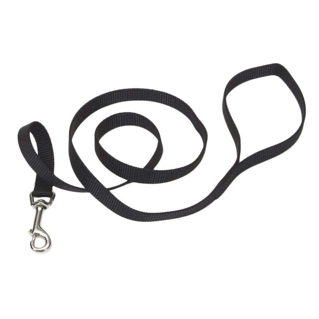Coastal Pet Single-Ply Dog Leash - Sturdy Pet Leash - Comfortable & Stylish - Resists Fraying - Vibrant & Fade-Resistant Color - Black, 5/8' X 6'