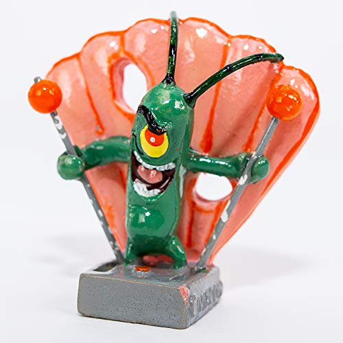 Penn-Plax Spongebob Aquarium Ornament - Plankton, Mini Size, Multicolor, Plastic, Great for Freshwater & Saltwater Tanks