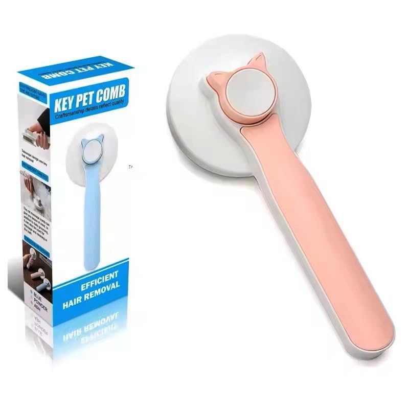 Generic Cat & Dog Grooming Brush, Pink - Self-Cleaning Slicker Brush With Massage Particles, Removes Loose Undercoat, Ergonomic 