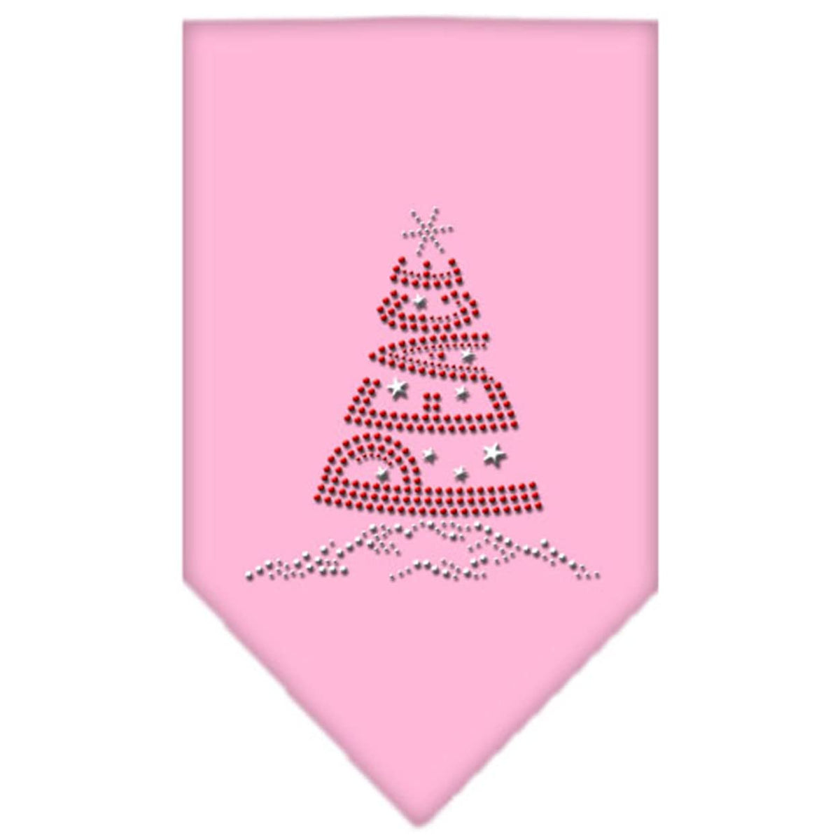 Christmas Pet and Dog Bandana Rhinestone, &quot;Peace Tree&quot; Light Pink Small