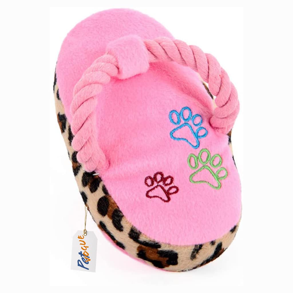 PetVogue Slipper Plush Toys for Pets, Rope Plush Toy for Dogs | NonToxic, Soft, Stuffed Interactive Cute Squeaky, Teething Rope