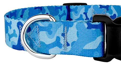 Country Brook Petz - Deluxe Blue Bone Camo Dog Collar - Made In The U.S.A., Camouflage Collection Featuring Rugged Designs (1 Inch, Large)