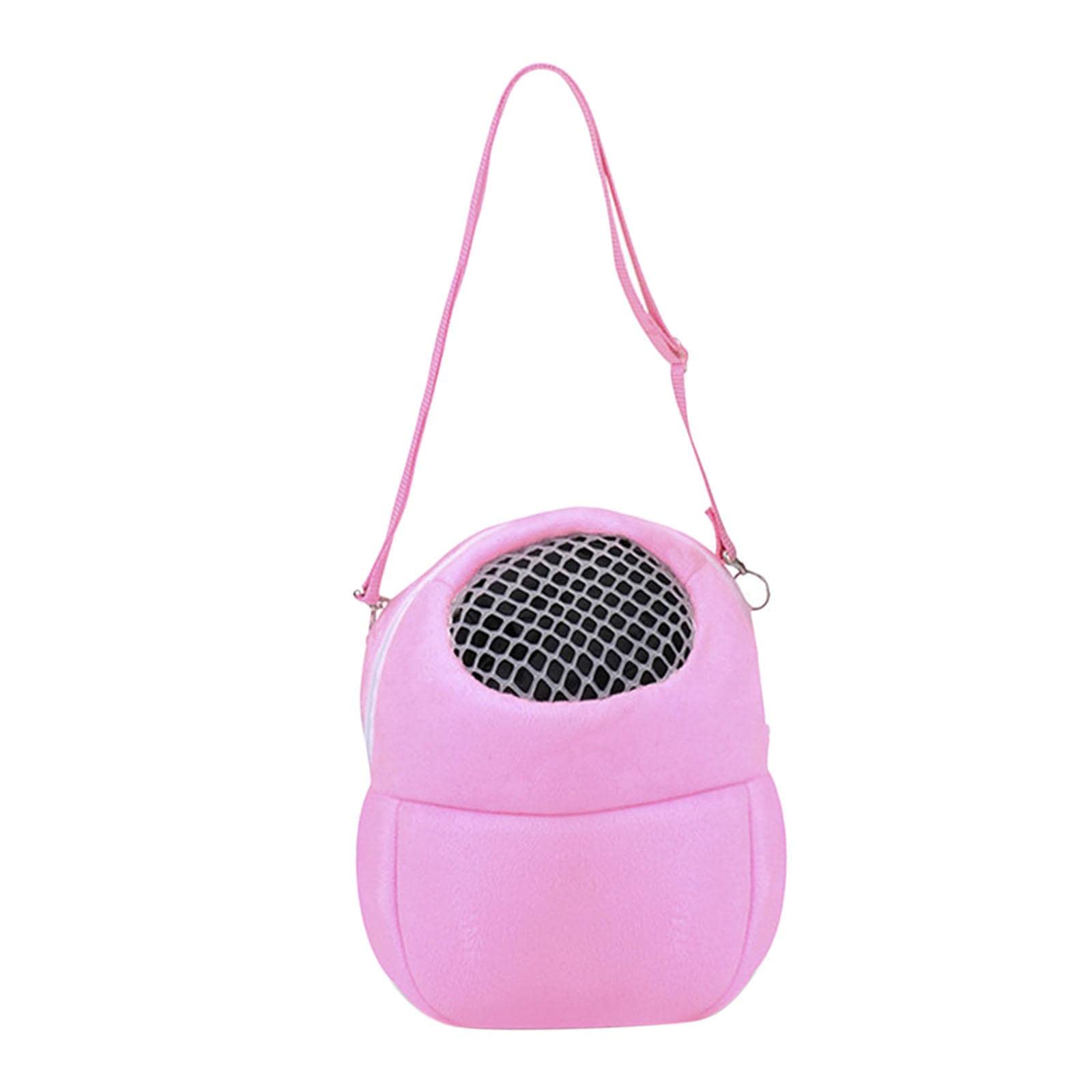 ECOMISTIQ Pet Small Animal Carrier Bag Travel Warm Cage Hamster Pouch Pink 27x22cm| Carriers & Crates| Supplies |Pet