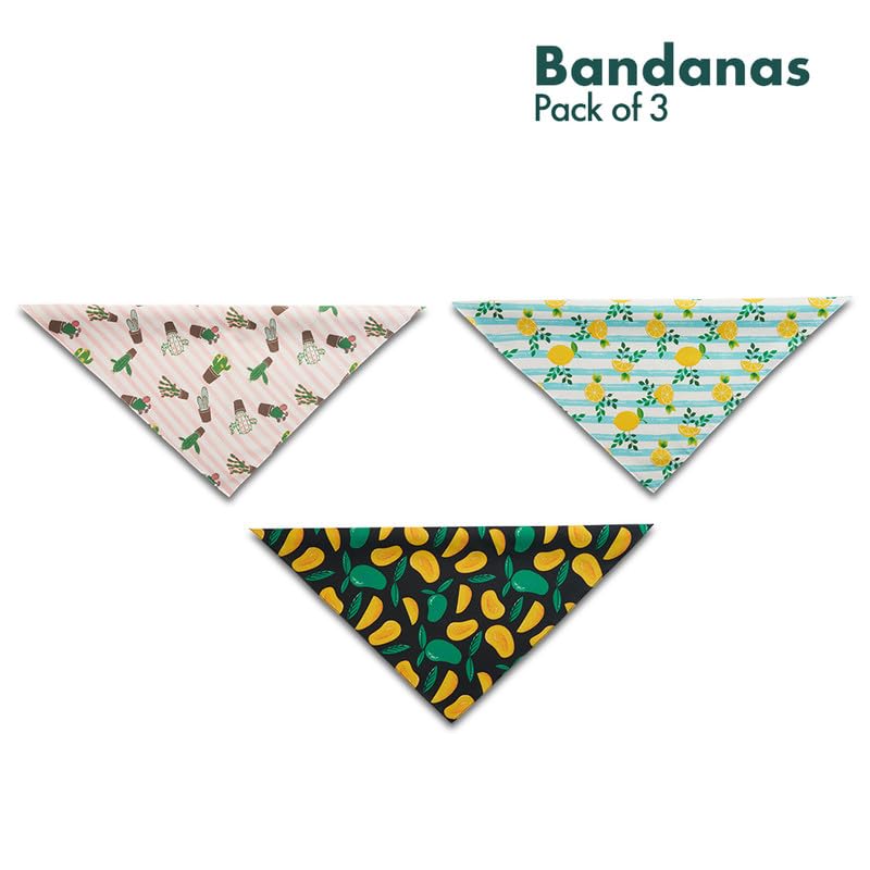 Hexafun 100% Organic Soft Cotton Dog Bandanas| Multicolor & Trendy Printed Bandanas Designs | Soft & Breathable Fabric | Best Fo
