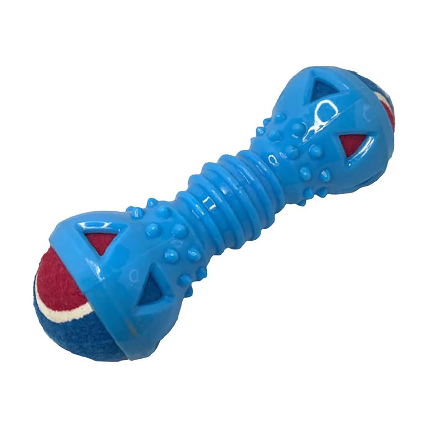 PremiumAV Double Ball Dumbbell Dog Chew Toy for Small & Medium Dogs  Natural Rubber Interactive Teeth Cleaning Toy, Durable Pup