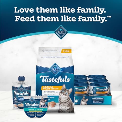 Blue Buffalo Tastefuls Natural Food for Adult Cats, Weight Control, 15-lb. Bag