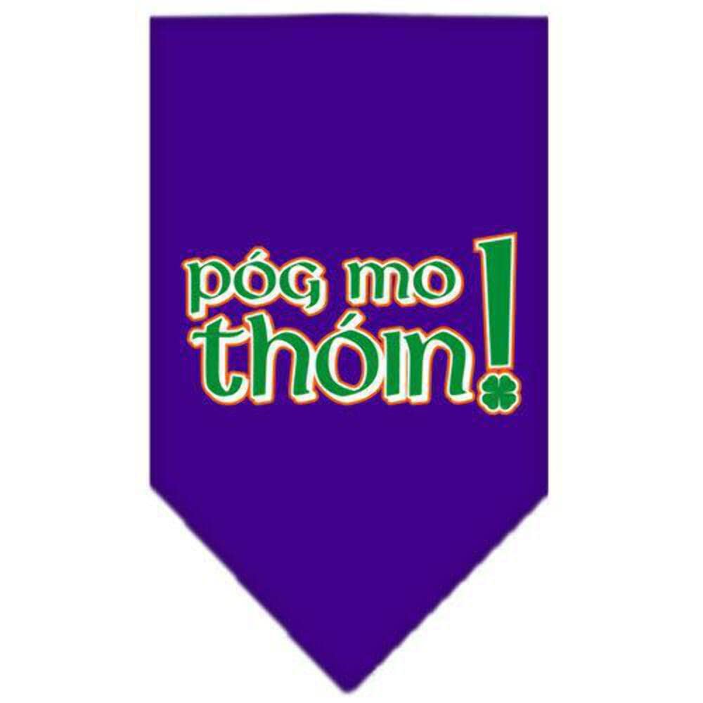 Pet and Dog Bandana Screen Printed, Pog Mo Thoin Purple Small