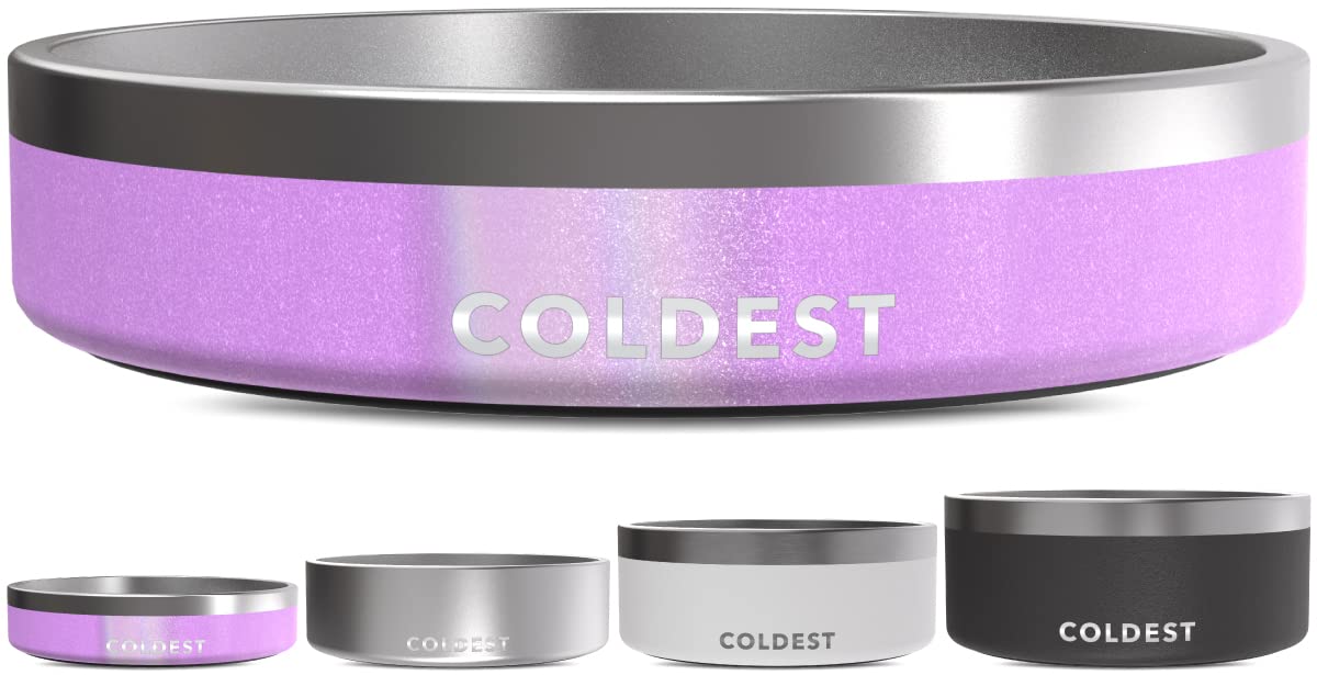 Coldest Dog Bowl, Anti Rust Metal & Non Slip Dog Bowls Large, Spill Proof Heavy Duty 3 Layers Insulated Dog Bowl, Food & Water B