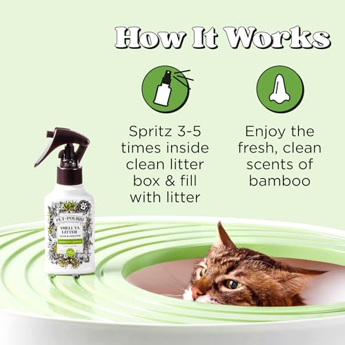 Pet-Pourri Smell Ya Litter Cat Deodorizer Spray – Kitty Litter Box & Home Odor Freshener – Plant Based Ingredients – Vet Recommended – Great For Air, Carpet, Litter Box, Pee, Urine & Strong Pet Odors