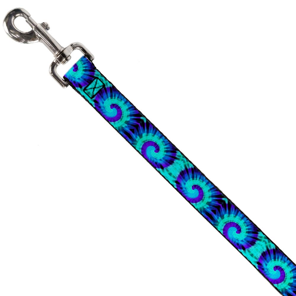 Dog Leash Tie Dye Swirl Purples Blues 4 Feet Long 1.0 Inch Wide