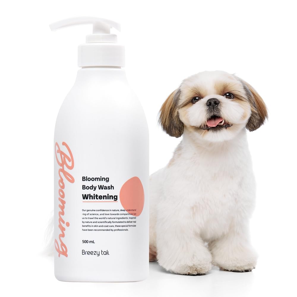 Breezytail Blooming Whitening Dog Shampoo, Loved By Top Korean Groomers, Deep Cleansing With Natural Ingredients For Radiant Coa