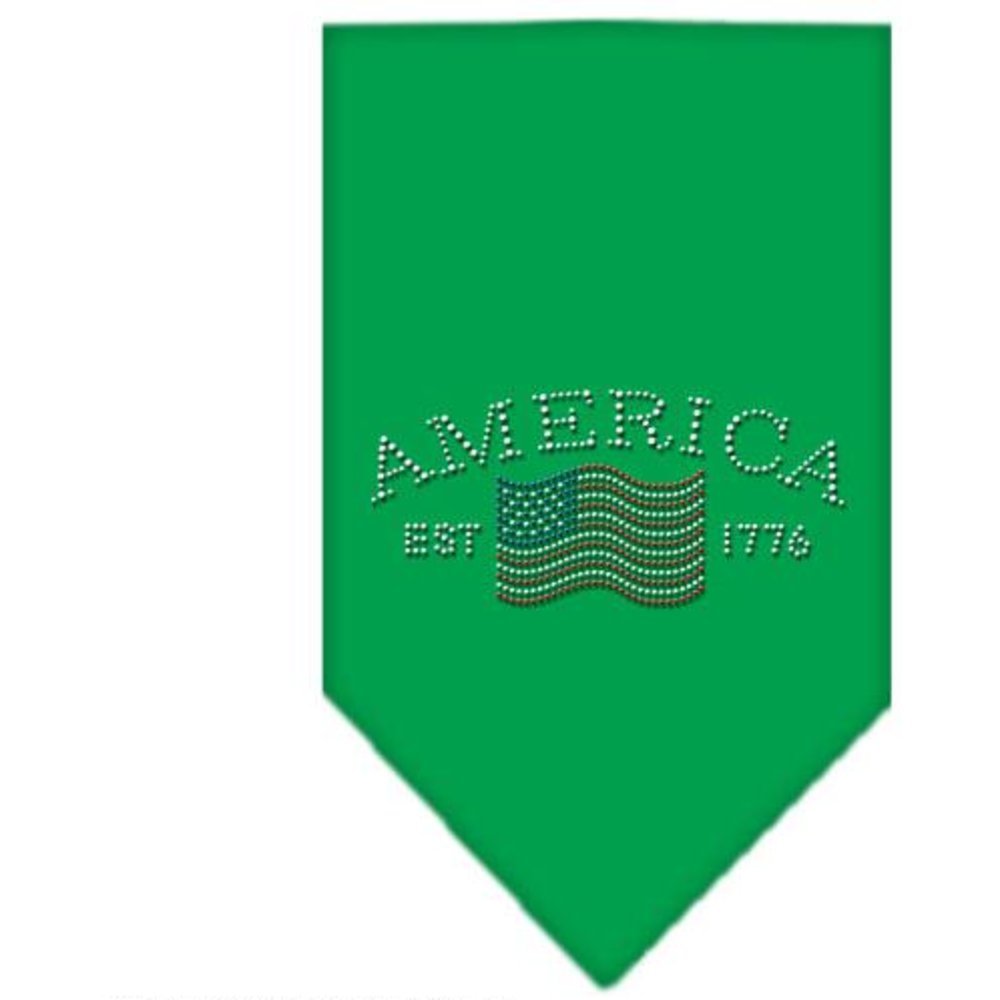 Mirage Pet Products Classic American Rhinestone Bandana, Large, Emerald Green