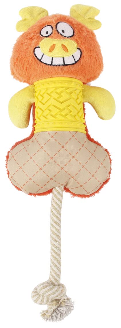 Pet Life A All-In-Fun Nylon And Rope Squeaking Rubber Rope And Plush Dog Toy