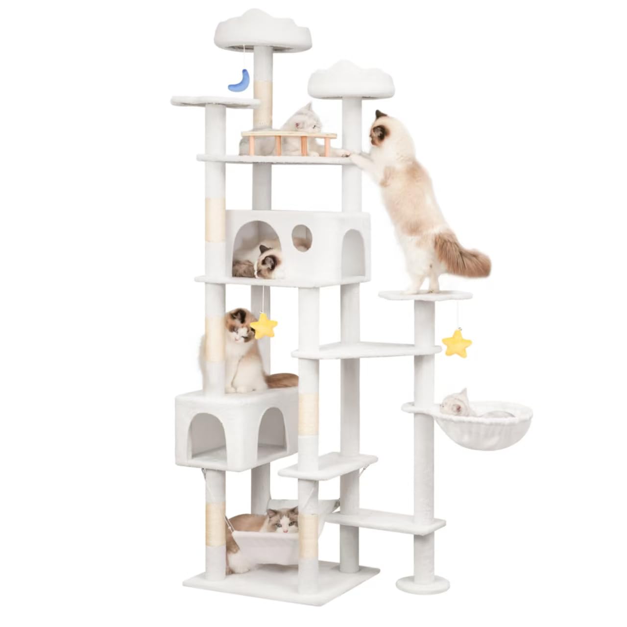Meecal 85In Cat Tree For Indoor Cats Large Adult, Tall Cat Tower With Scratching Post, Heavy Duty Cat Tree With Large Perches, C
