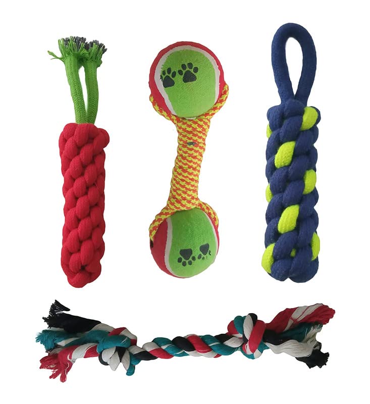 Pet Guard Puppy Chew Teething Rope Toys (Rope Toys Carrot+Dumble+Dummy+2 Knot)