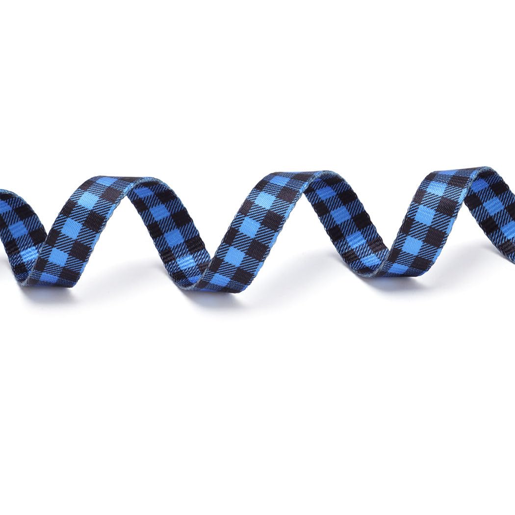 Blue Plaid Dog Collars For Medium Dogs, Pretty Pattern Dog Collar Metal Buckle Durable Soft Boy Puppy Collars For Xsmall Small M