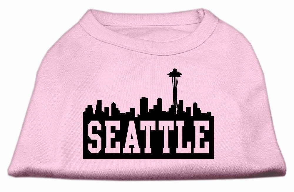 Mirage Pet Products 10-Inch Seattle Skyline Screen Print Shirt for Pets, Small, Light Pink