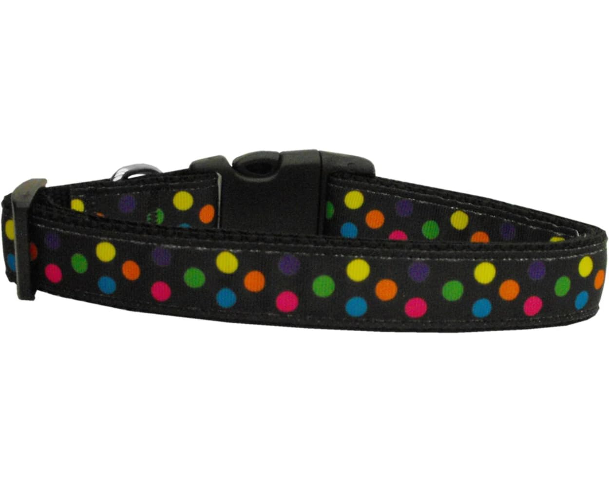 Pet Dog & Cat Nylon Collar or Leash, "Black Multi Dot" 5/8" w x 6 ft. leash