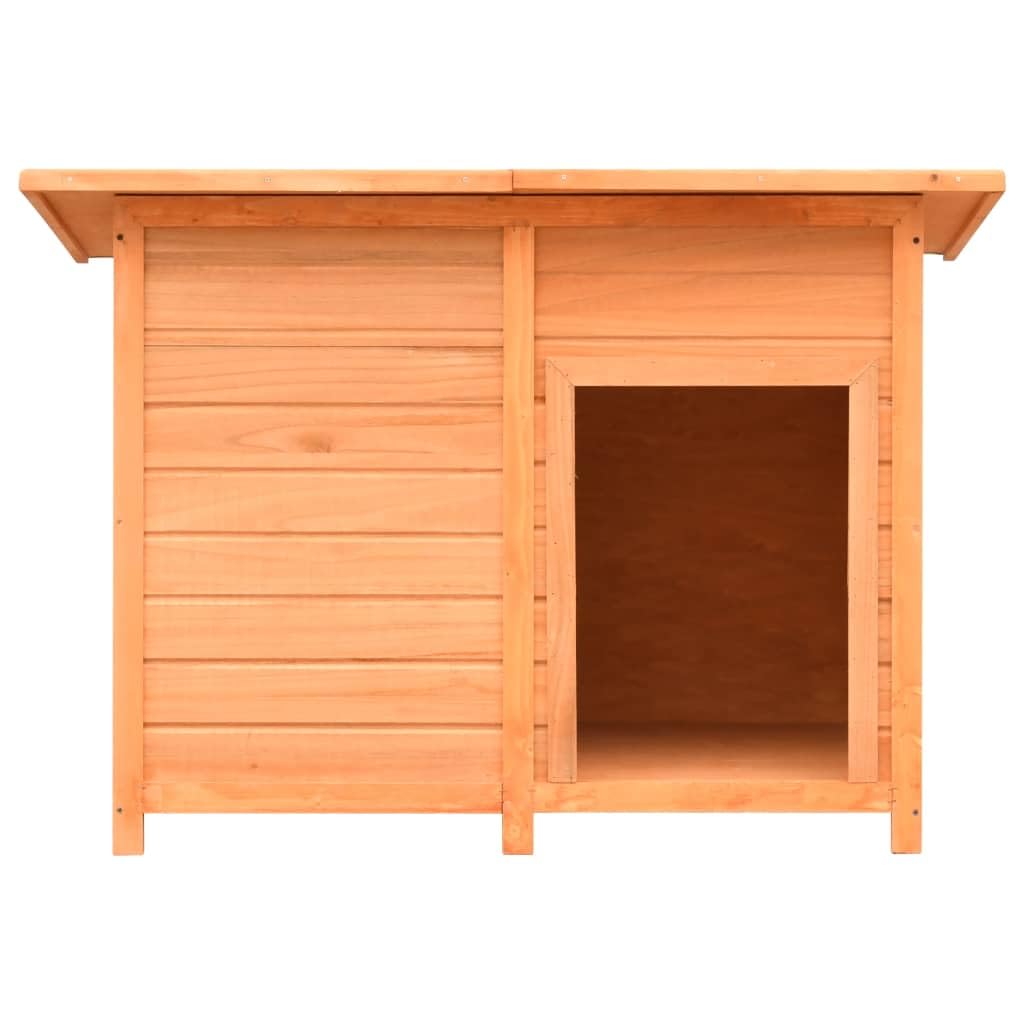 vidaXL Sturdy Dog Cage with Roof - Solid Pine & Fir Wood Material in Brown and Green - Weather-Resistant Outdoor Kennel for Dogs - Rustic Charm and Easy Assembly, 47.2" x 30.3" x 33.9"