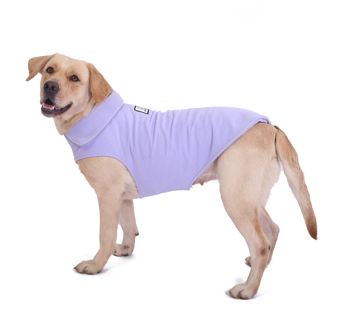 Fleece Dog Coat Winter Pet Jacket Reflective For Cold Weather For Large Medium Small Dogs(Purple,L)