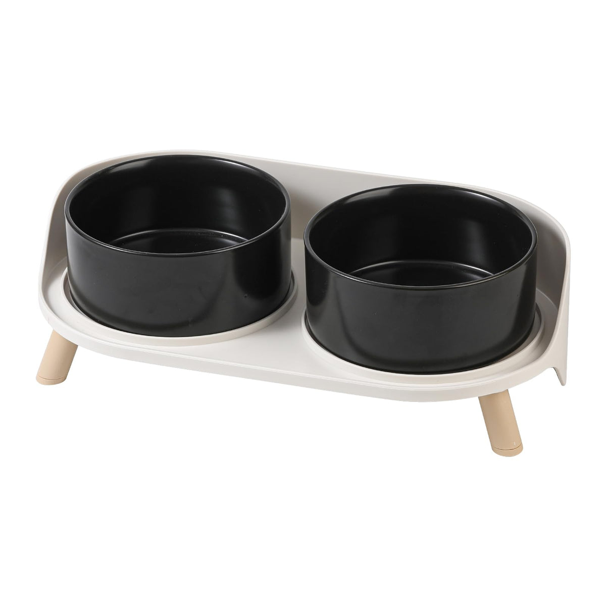 Elevated Dog Food Water Bowl - Raised Dog Bowls With Stand Non Skid - Double Dog Feeding Bowl Set With Splash Proof Guard - Ceramic Pet Dish For Small To Medium Dogs And Large Cats