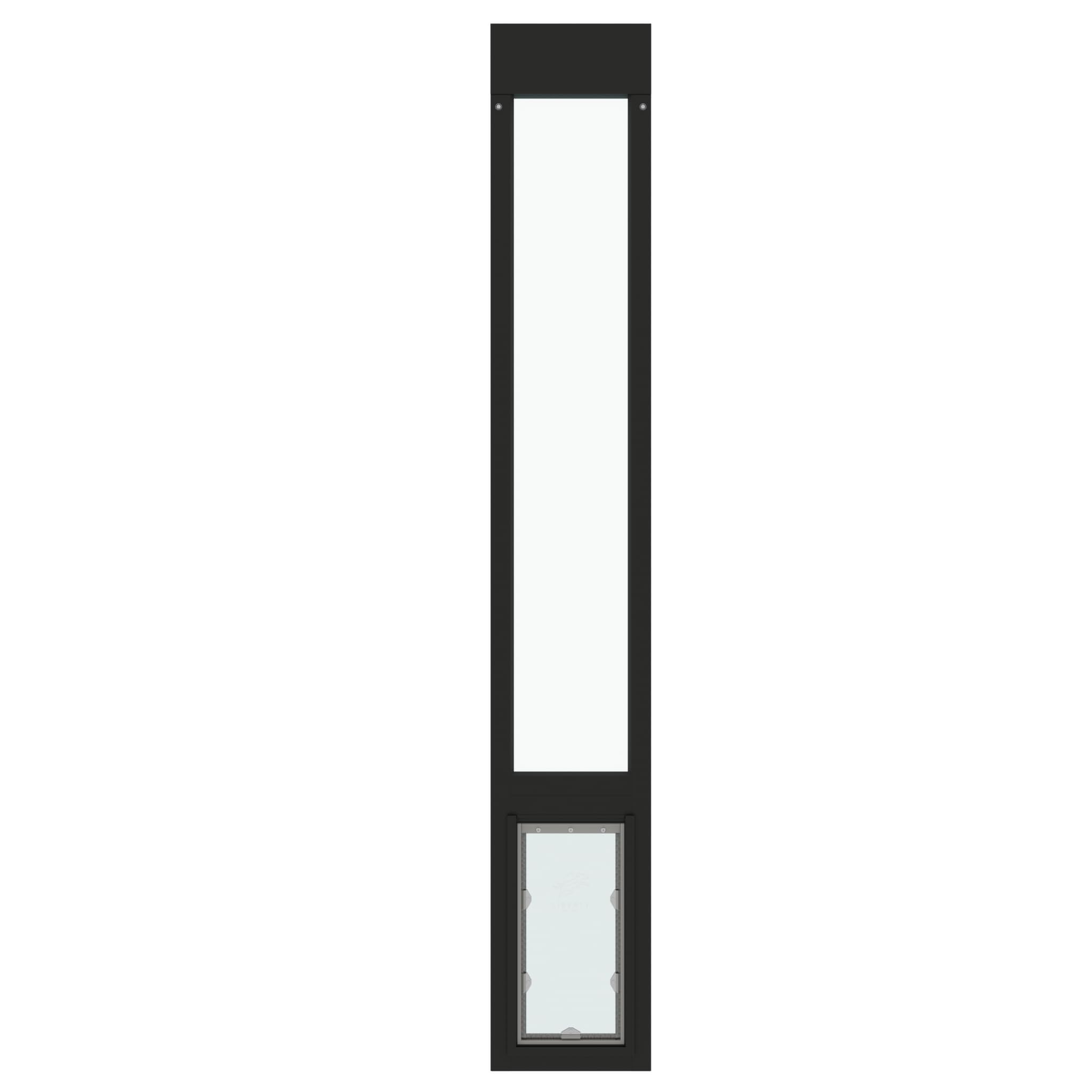 Liberty Pet Door For Sliding Glass Door | Aluminum Frame With Closing Cover | For Home & Rentals | Clear Glass | Black, Medium F