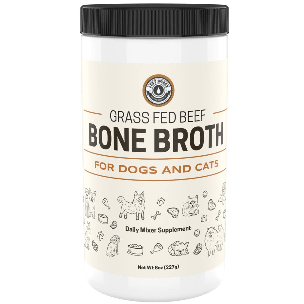 8Oz Beef Bone Broth Powder For Dogs And Cats – Human Grade Grass-Fed Bone Broth For Picky Eaters – Supports Joints And Gut Health – Single Ingredient Bone Broth For Cats -Dog Food Toppers For Dry Food