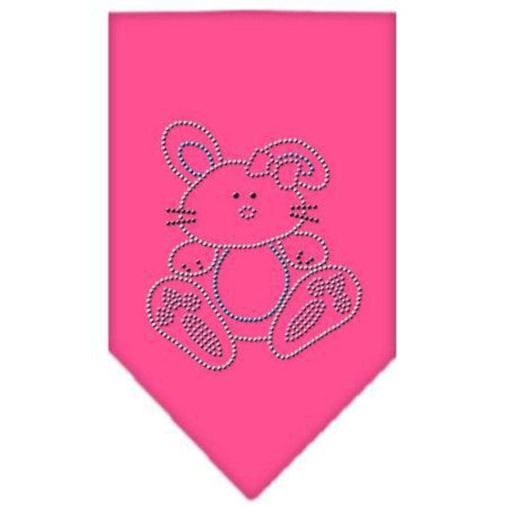 Pet and Dog Bandana Rhinestone, "Bunny" Orange Large
