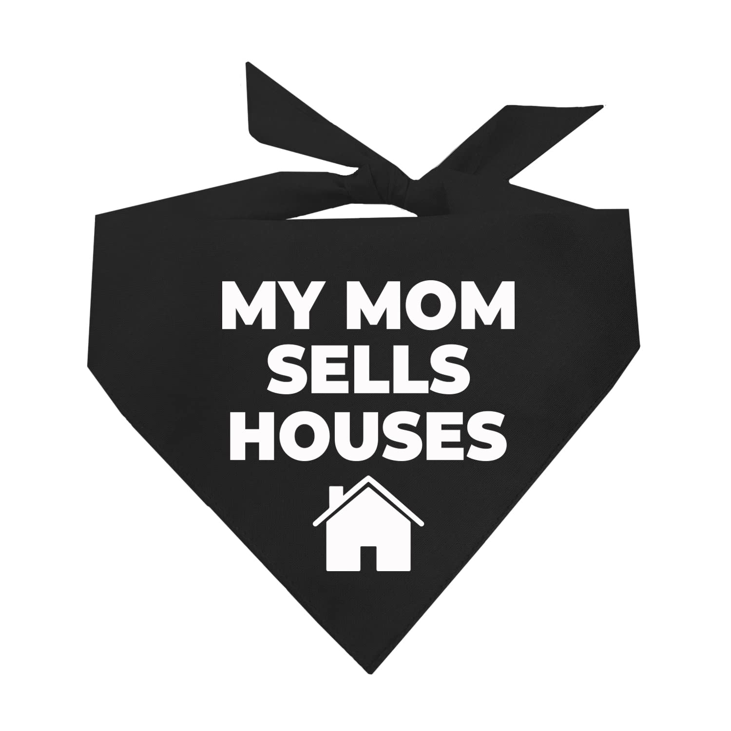 My Mom Sells Houses Real Estate, Realtor Dog Bandana (Black, Xs 18)