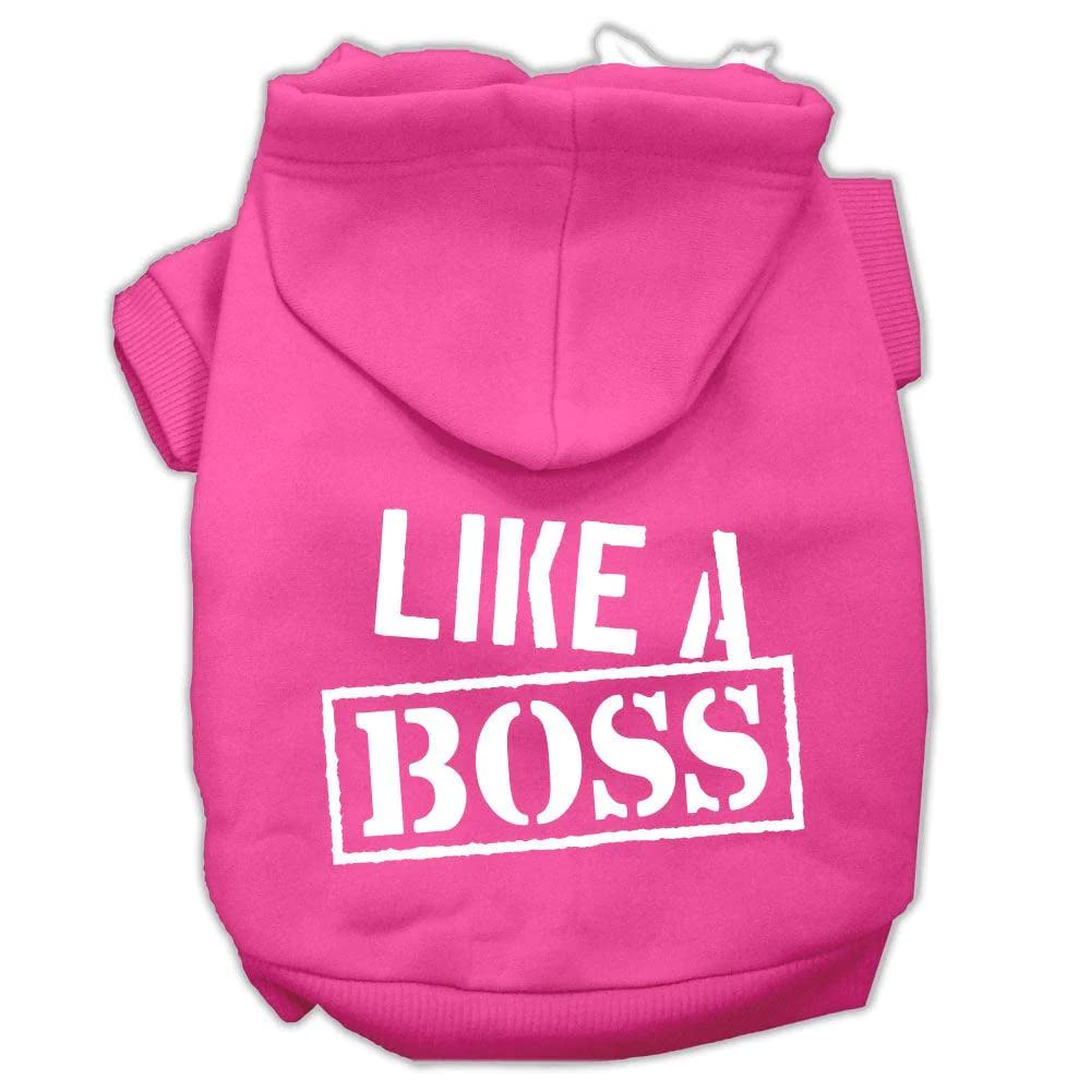 Pet, Dog & Cat Hoodie Screen Printed, 'Like A Boss' Purple Sm (3-6 Lbs.)