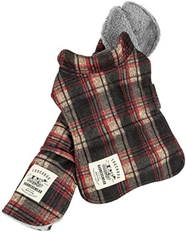 Touchdog  2In1 Tartan Plaided Dog Jacket With Matching Reversible Dog Mat, Red Plaid  Small
